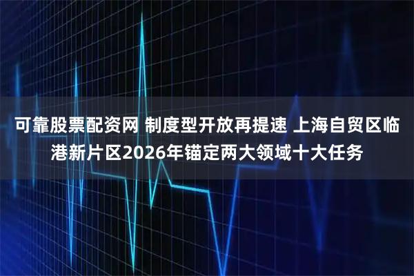 可靠股票配资网 制度型开放再提速 上海自贸区临港新片区2026年锚定两大领域十大任务